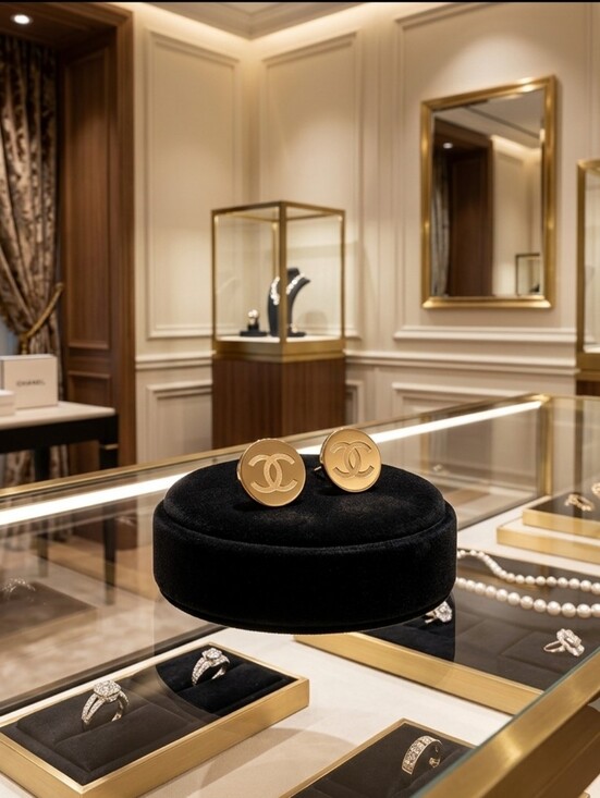 fashion Jewelry - Gold Tone Round Stud Earrings